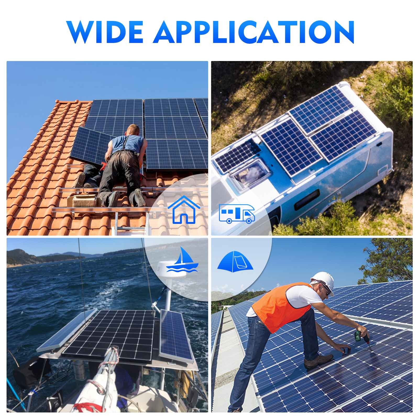 Solar Panel Kit 400W 12V Mono with Controller Adapter Cable for RV Boat Camper