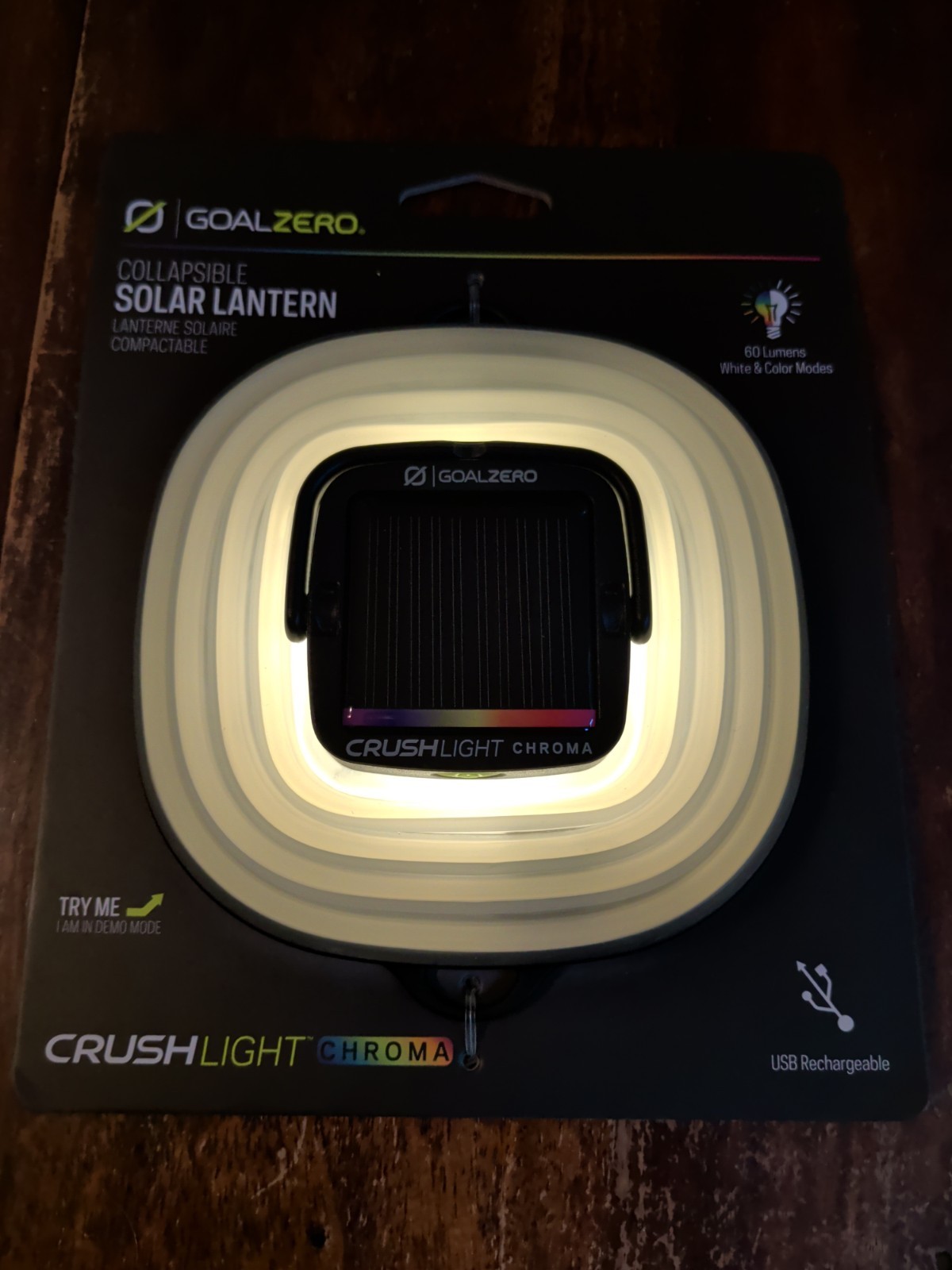 GOAL ZERO Crush Light SOLAR Powered Lantern with Multi Changing Colors 32013 NEW