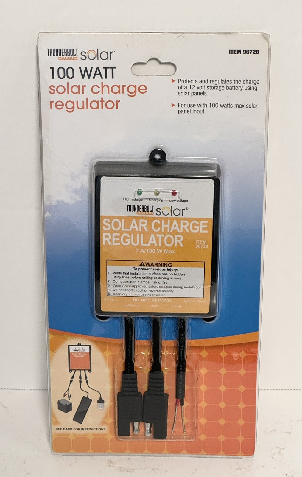 Thunderbolt Magnum 100 Watt Solar Charge Regulator 12V #96728 Three LED –