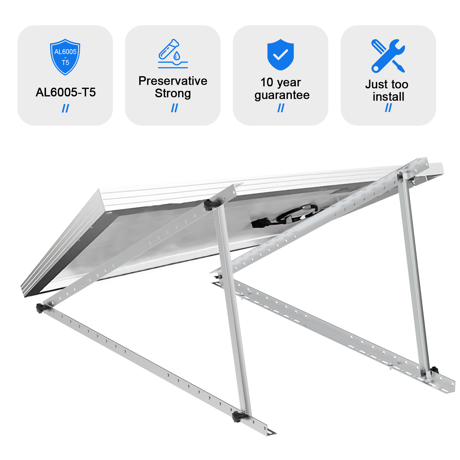 Solar Stand Ground Mount Adjustable Multi Pieces Solar Panel Mounting Brackets