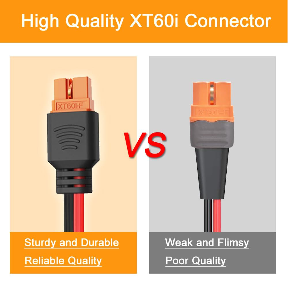 Xt60I to O Ring Terminal Cable, More than 16A, 5FT 10AWG Extension Cable Xt60I F