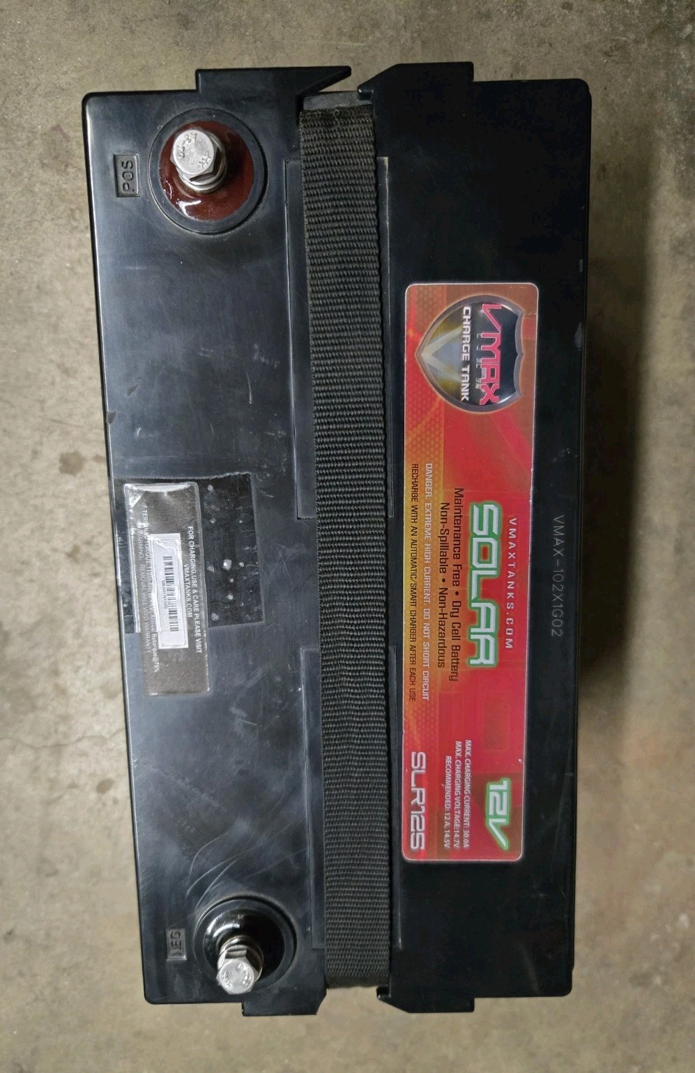 VMAX SLR125 AGM Deep Cycle 12V 125AH Battery for Synthesis Renogy PV SOLAR PANEL