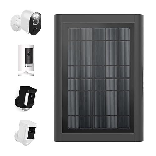 2-Pack 7200mAh Replacement Ring Battery with 5W Solar Panel Charger for Black