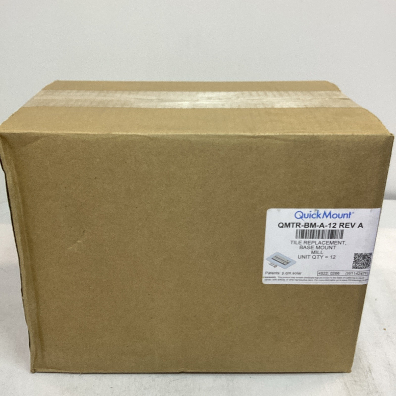 Case of 12 Quick Mount QMTR-BM-A-12 Tile Replacement Base Solar Roof Mount