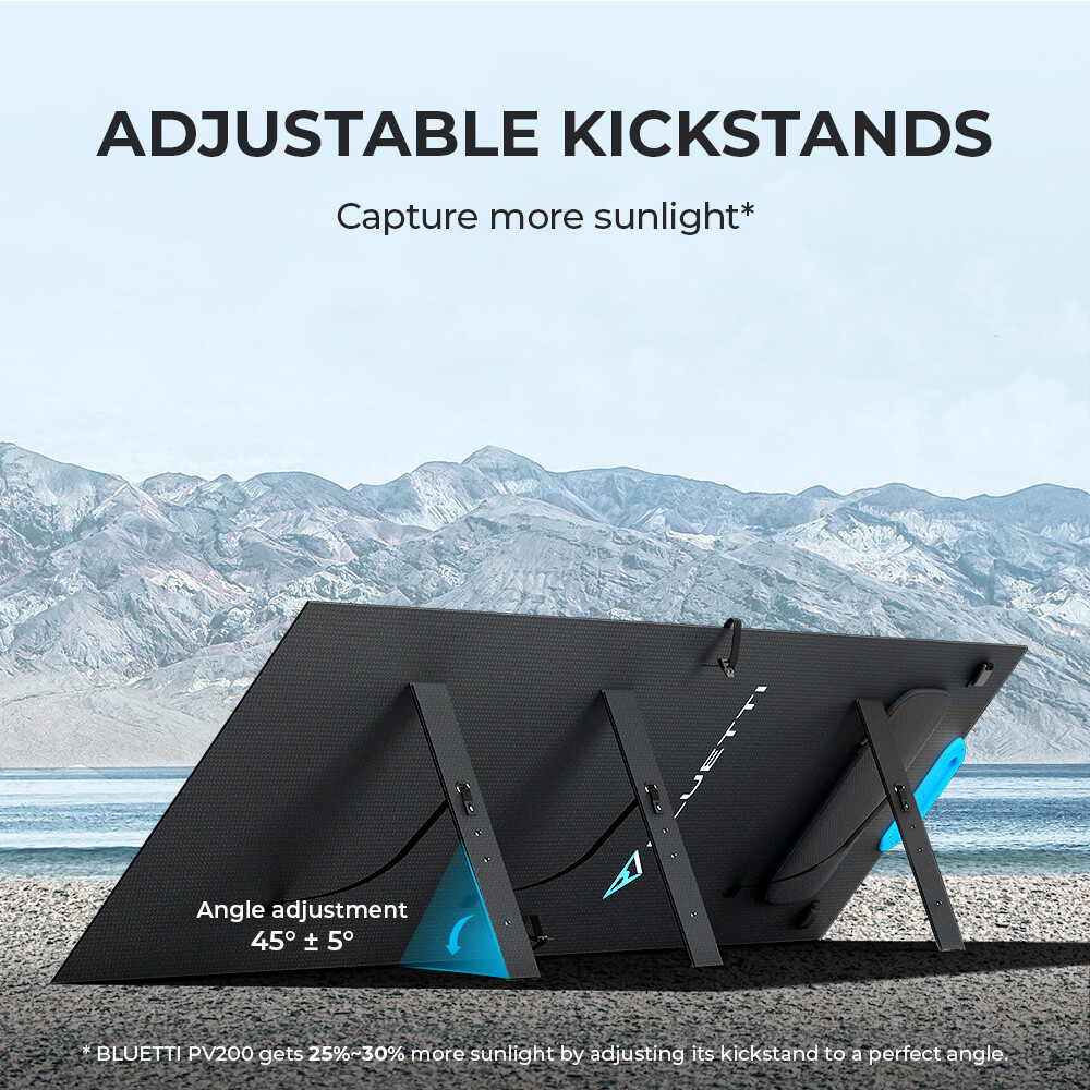 BLUETTI 200W Foldable Solar Panel for Power Station IP67 Rating Monocrystalline