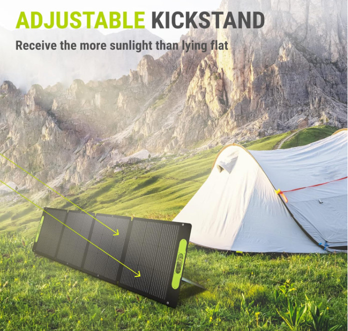 Newpowa 200W Portable Solar Panel Kit with Adjustable Kickstand Case