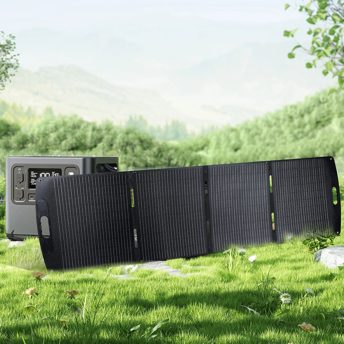 200W 400W Foldable Solar Panel ETFE Solar Charger for RV Camping Home,Easy Carry