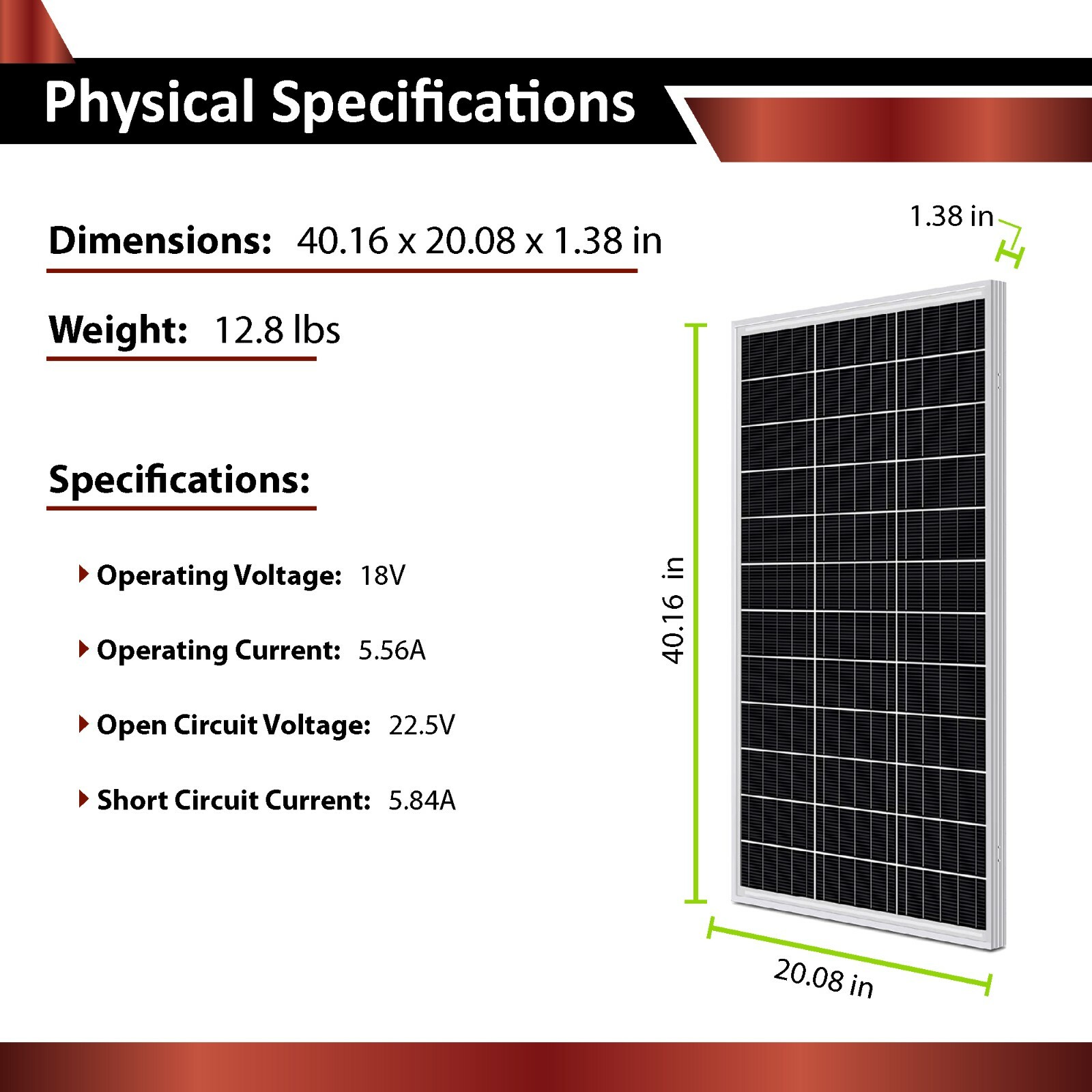 ExpertBattery 100W 12V Monocrystalline Solar Panel Kit with 10A PWM Controller