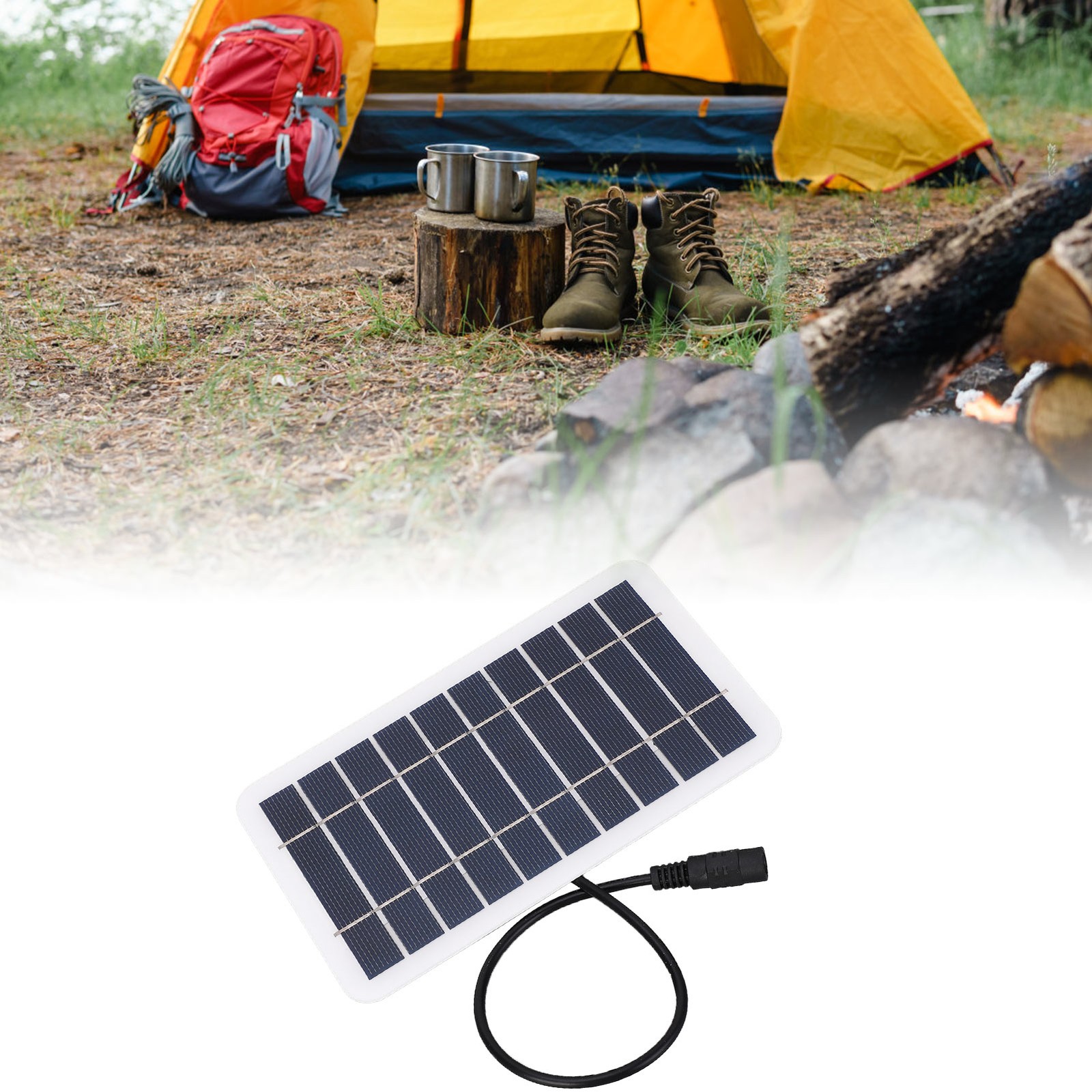 2W 5V Small Solar Panel Monocrystalline DC5521 Output Waterproof Dustproof PFWM