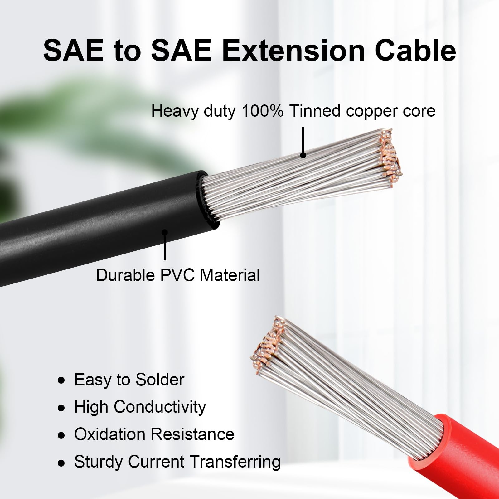 Kimbluth SAE Extension Cable 10AWG 6FT Quick Disconnect Tinned Copper Wire wi…