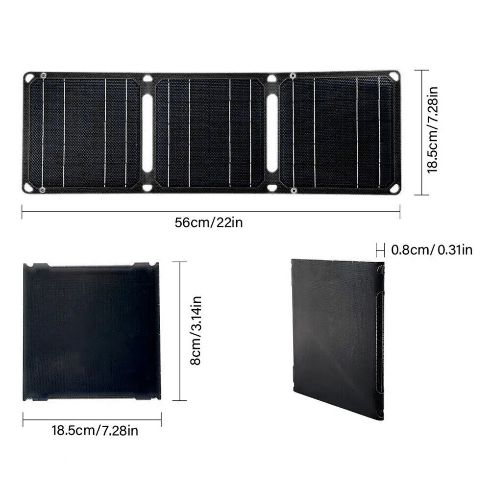 Solar Panel 5V 21W Dual USB Folding Power Bank Phone Charger Camping Hiking