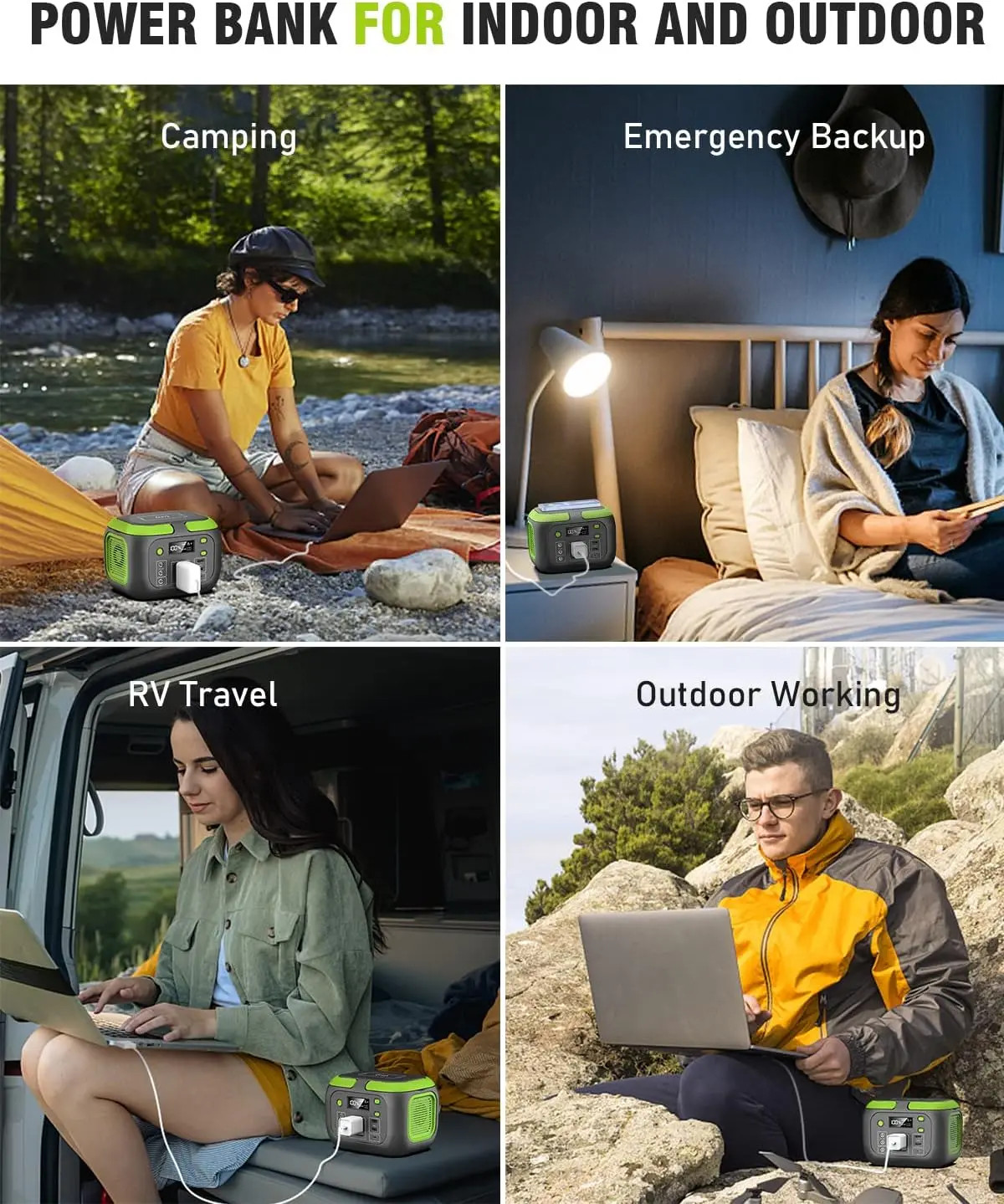 120W Portable Power Station 110V AC Outlet Solar Generator for Camping Travel RV