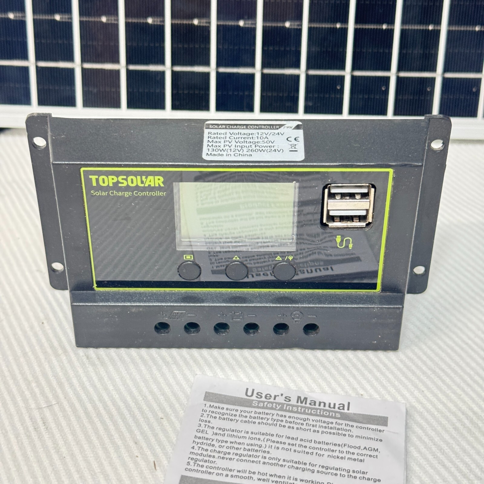 Solar Battery Charger 20W 12 Volt Powered Panel for Car Dump Trailer Boat Marine