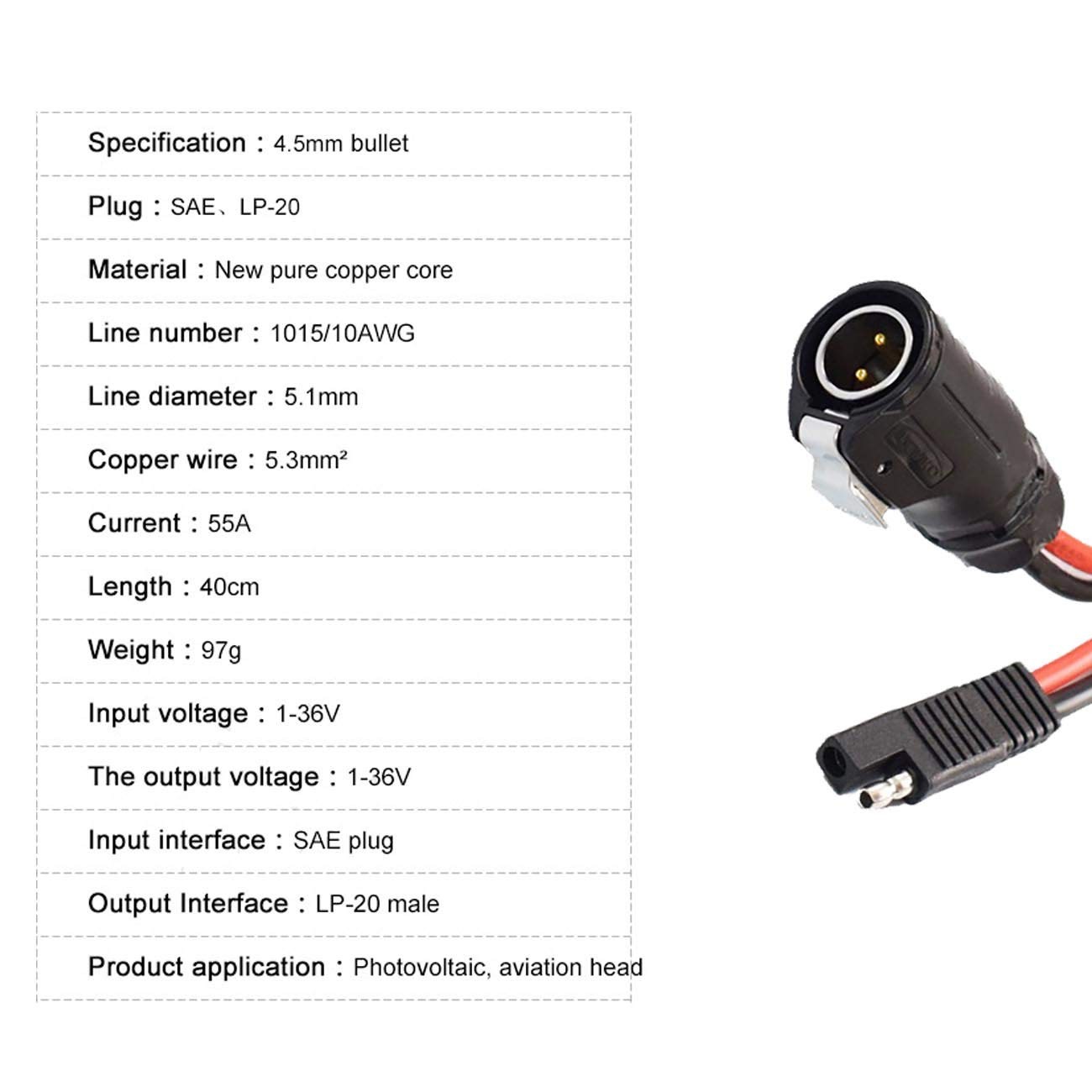 Furrion 9M9 10AWG 2 Pin Power Industrial Circular Connector to SAE Adapter…