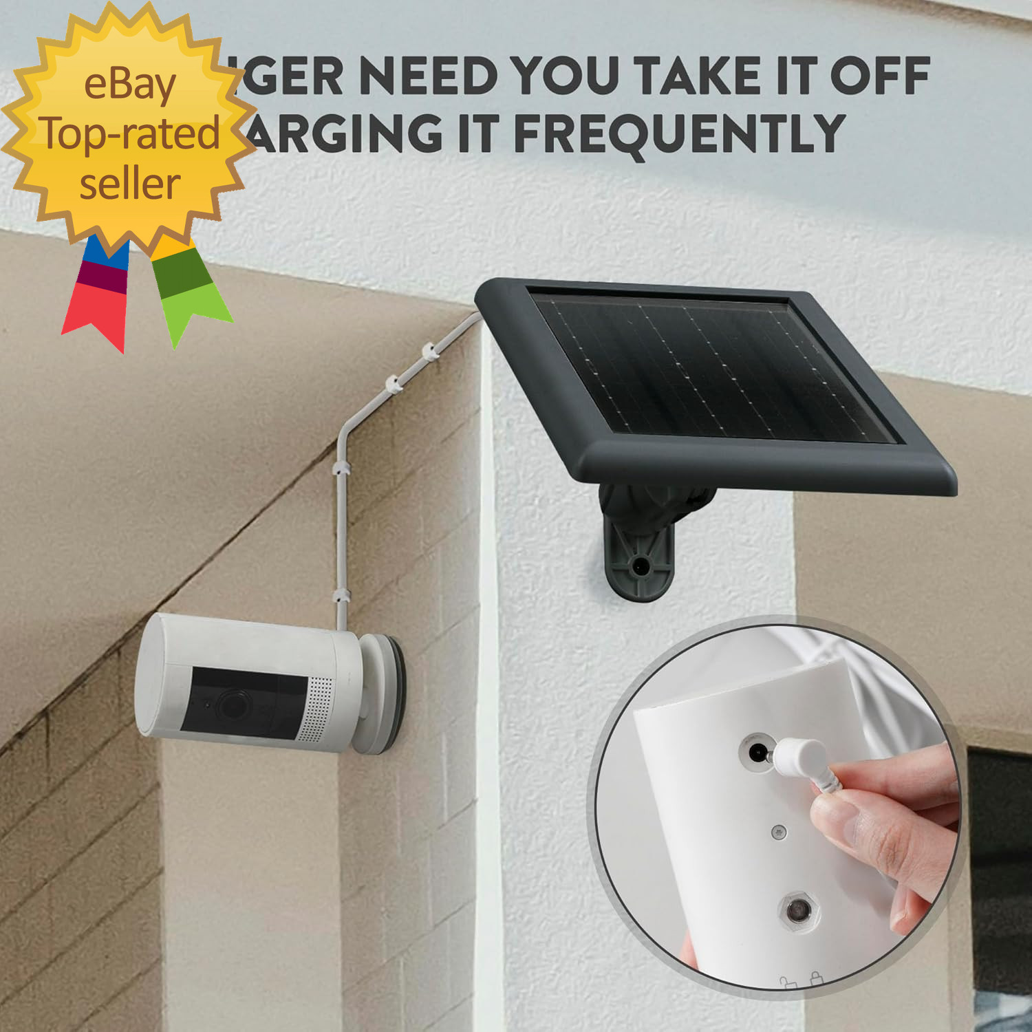 Ring Solar Panel(2Nd Generation) 5W Ring Solar Panel Charger with Mount