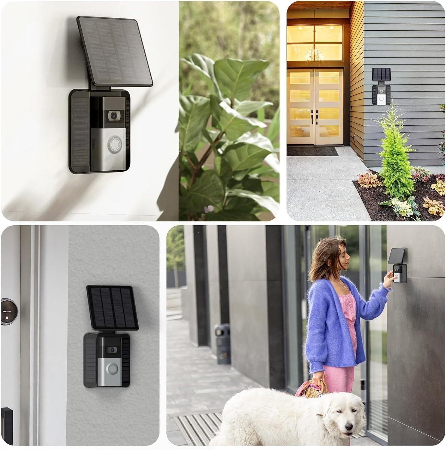 Solar Charger Compatible with Ring Video Doorbell 3/3 Plus/4 Battery Doorbell US