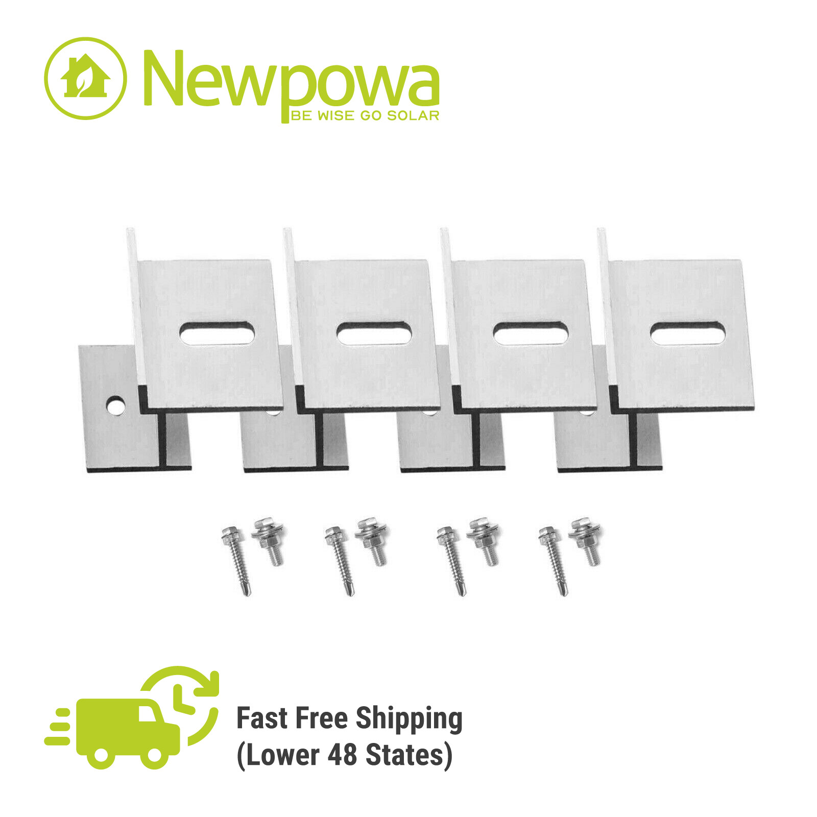 Newpowa Solar Panel Universal Flat Mount Z Small Bracket Kit Roof Aluminum