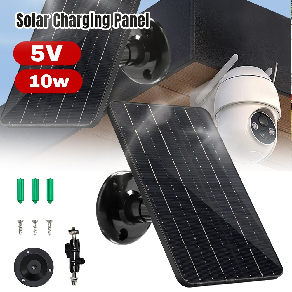 10W/5W Solar Panel for Security Camera USB Type-C Solar Cell Charger Waterproof