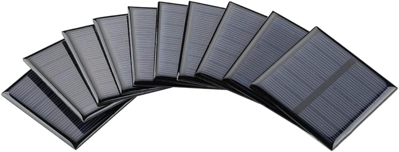 10Pcs 5.5V 80mA Mini Solar Panels 2.36″x2.36″ for DIY Electric Toy Materials …