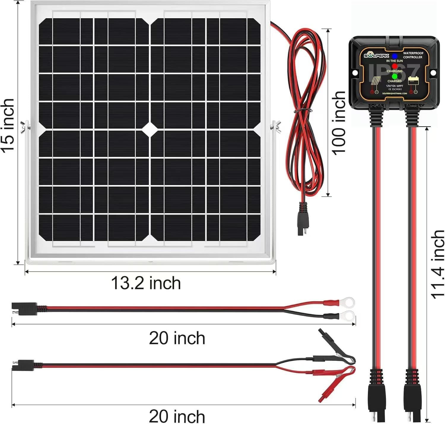 20W Solar Panel Kit + MPPT Controller – Waterproof