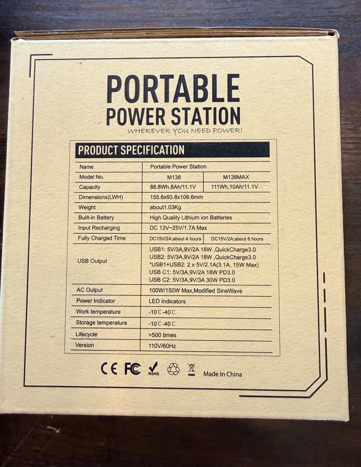 NEW Marbero Power Station 100W Model 138 Generator