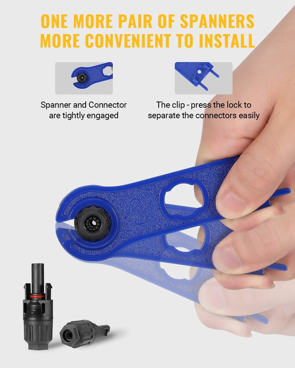 Universal 12 PCS Solar Cable Connectors with Spanners – Ideal for All PV Systems