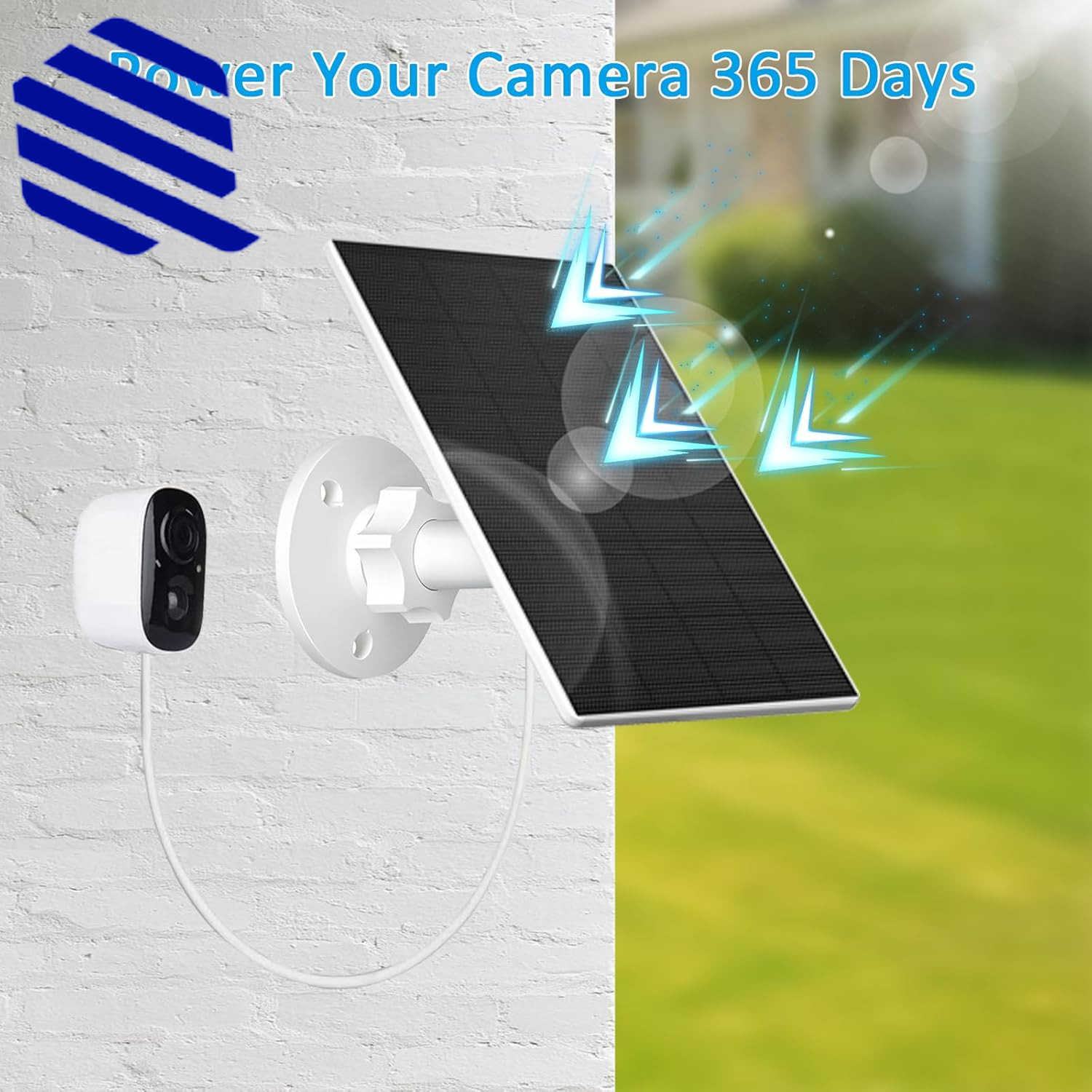 Solar Panel for Security Camera Outdoor USB/USB-C Charger with IP65 2 Pack NEW