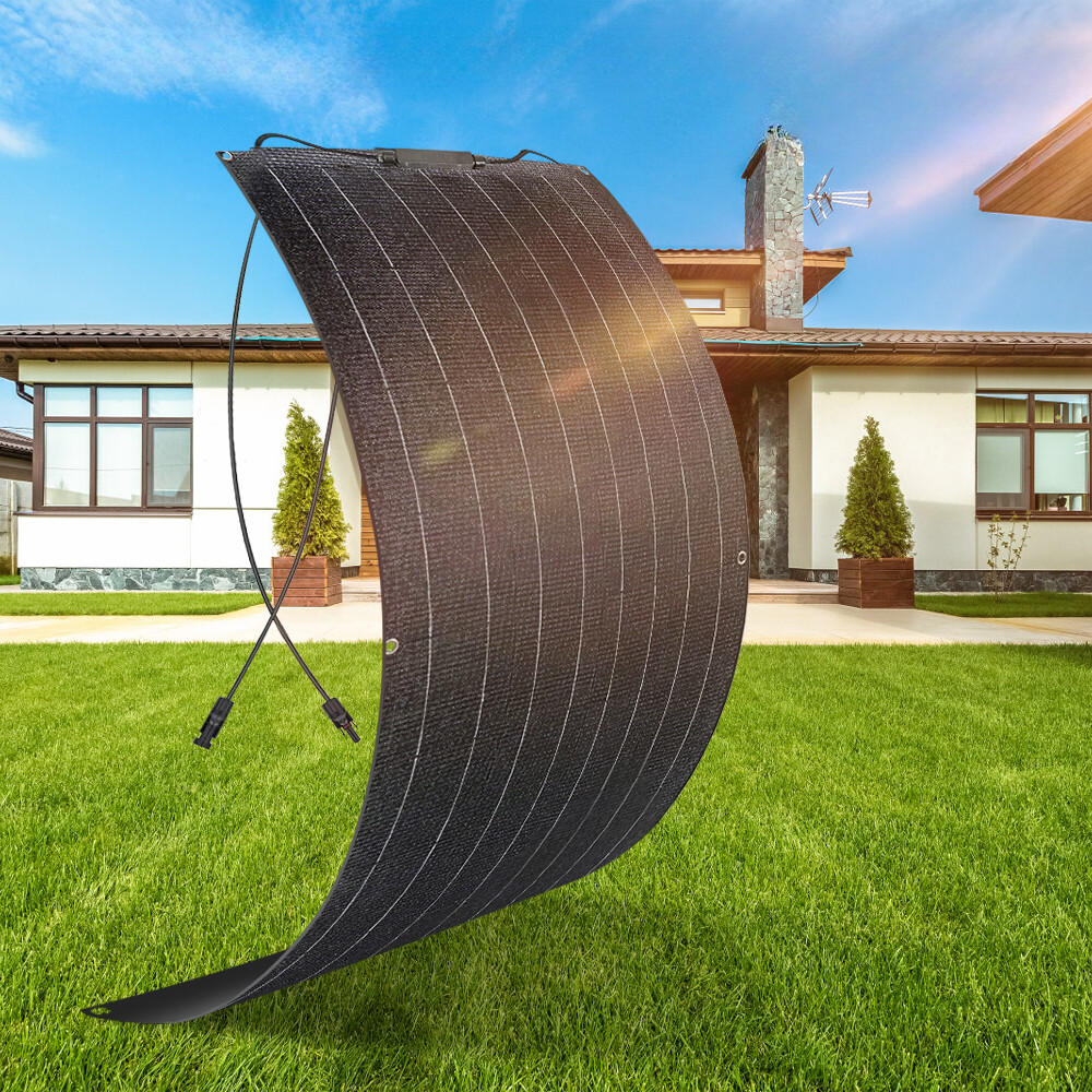 300W Flexible Solar Panel Mono 12V Portable for Camping Home w/ Mounting Bracket