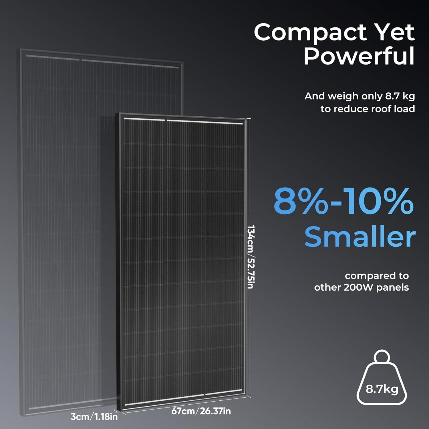 200W 400W 800W 1000W Watt Mono Solar Panel 12V Off-Grid Battery Charger RV Home