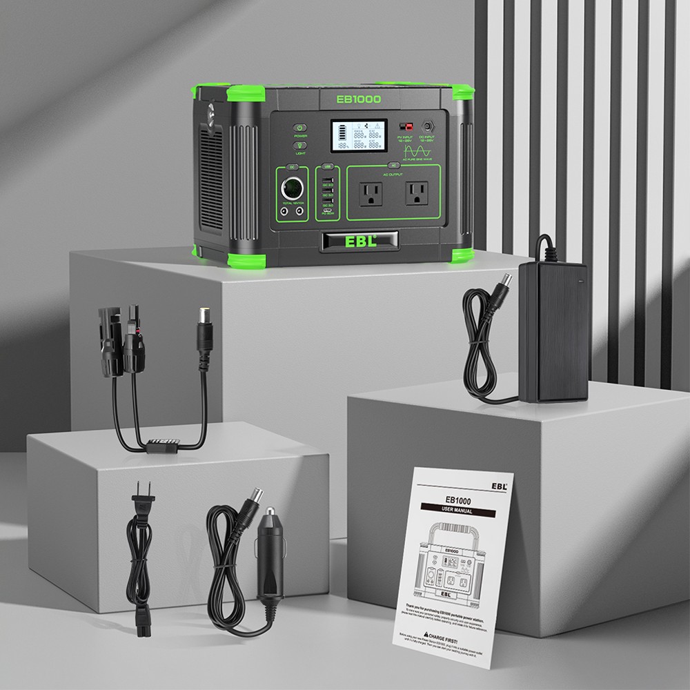 1000W/999Wh LiFePO4 Lithium Battery Portable Power Station Outdoor Power Sup⁣ply