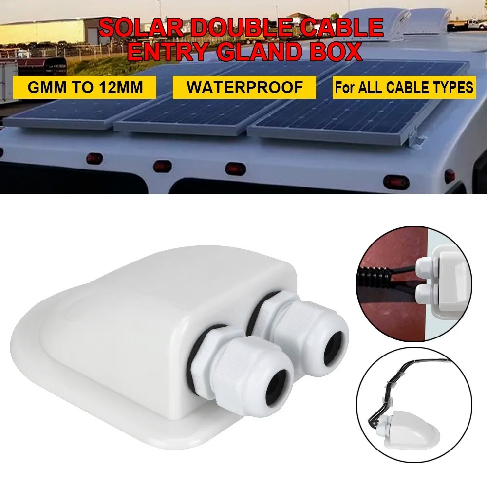 Solar Cable Entry Gland Junction Box Roof Wire Connector for RV Boat Caravan