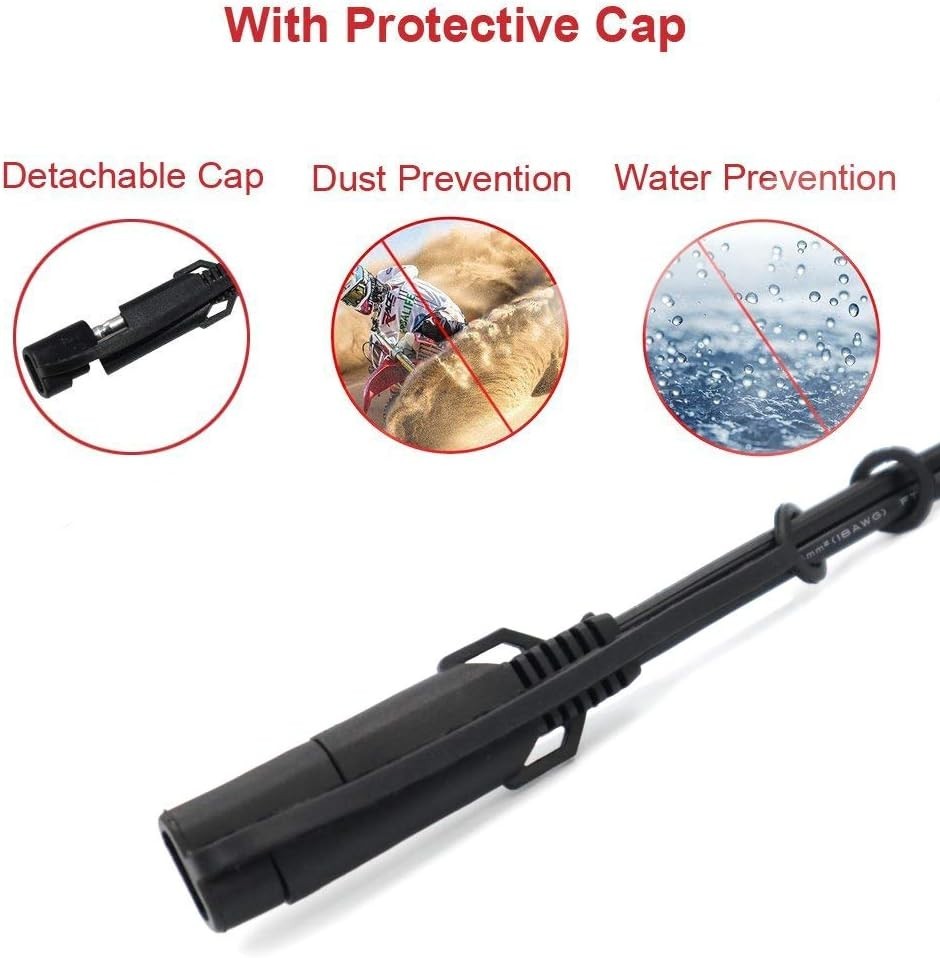 Essential SAE Quick Disconnect Solar Cable Adapter for Motorcycles & Cars – 2Pcs