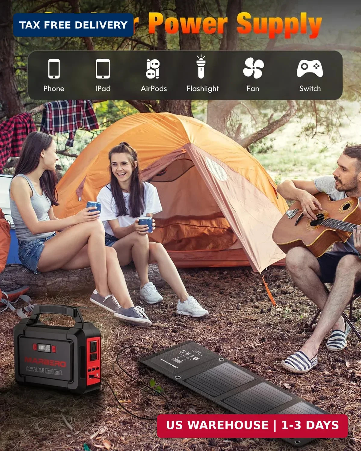 MARBERO 21W Portable Solar Panel Foldable Solar Panel Charger IP65 Waterproof So