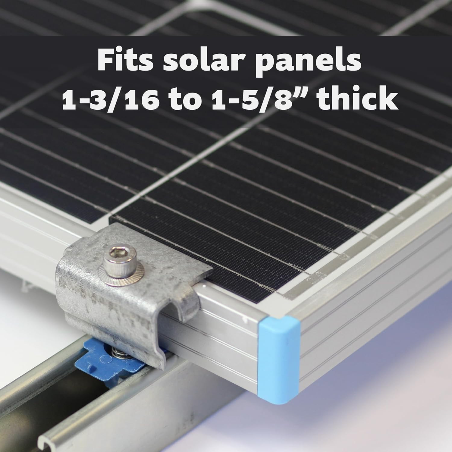SPEC158-5PK Solar Panel End Clamps for 1-5/8 In. Steel Strut Channel, Solar Pane
