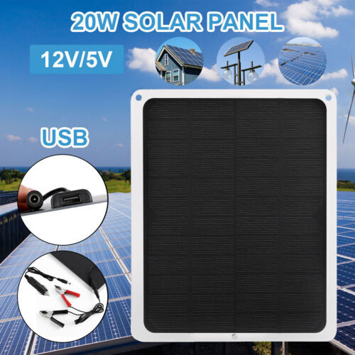 20W/80W 12V Car Boat Yacht Solar Panel Battery Charger Power Supply Outdoor New