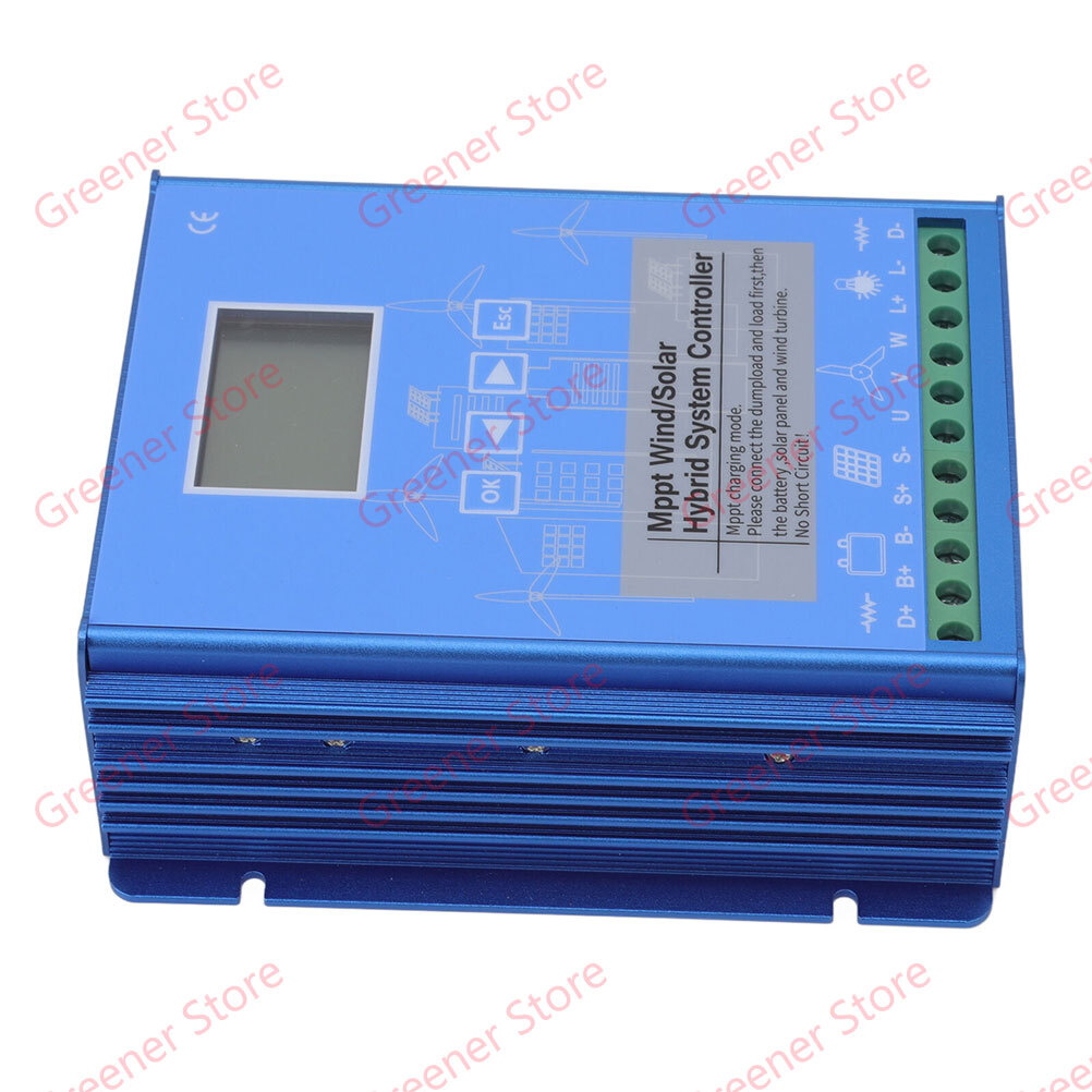 2000W Solar Wind Hybrid MPPT LCD Charge Controller 12V 24V 48V App Bluetooth US