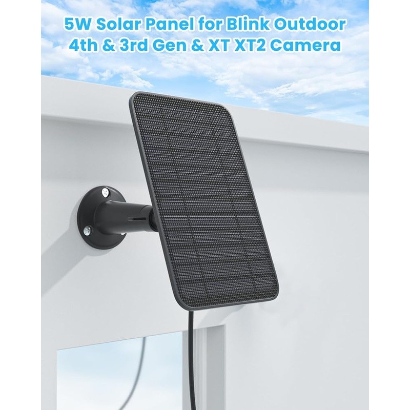Solar Panel Charger 5W IP65 Waterproof 360 Adjustable Bracket 13ft Cable New