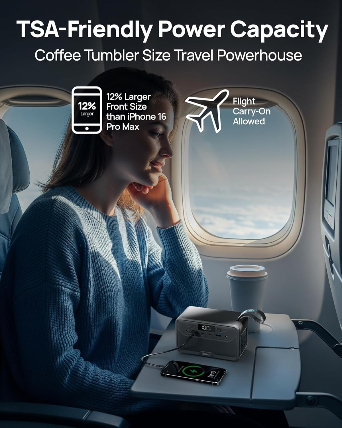2026 Portable Power Station 89.6Wh Solar Power Bank AC Outlet 100W