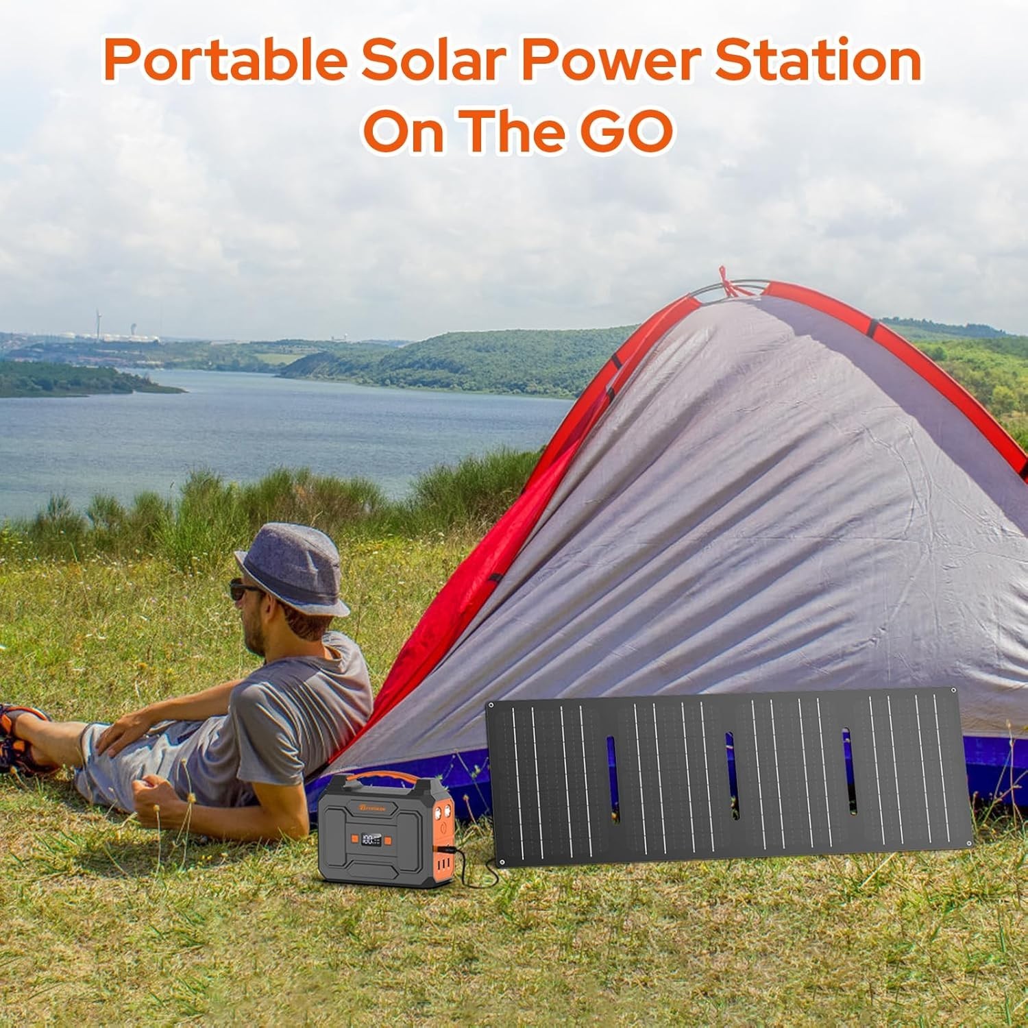 Portable Power Station 100W, Power Pack with 110V AC Outlet, Portable Solar G…