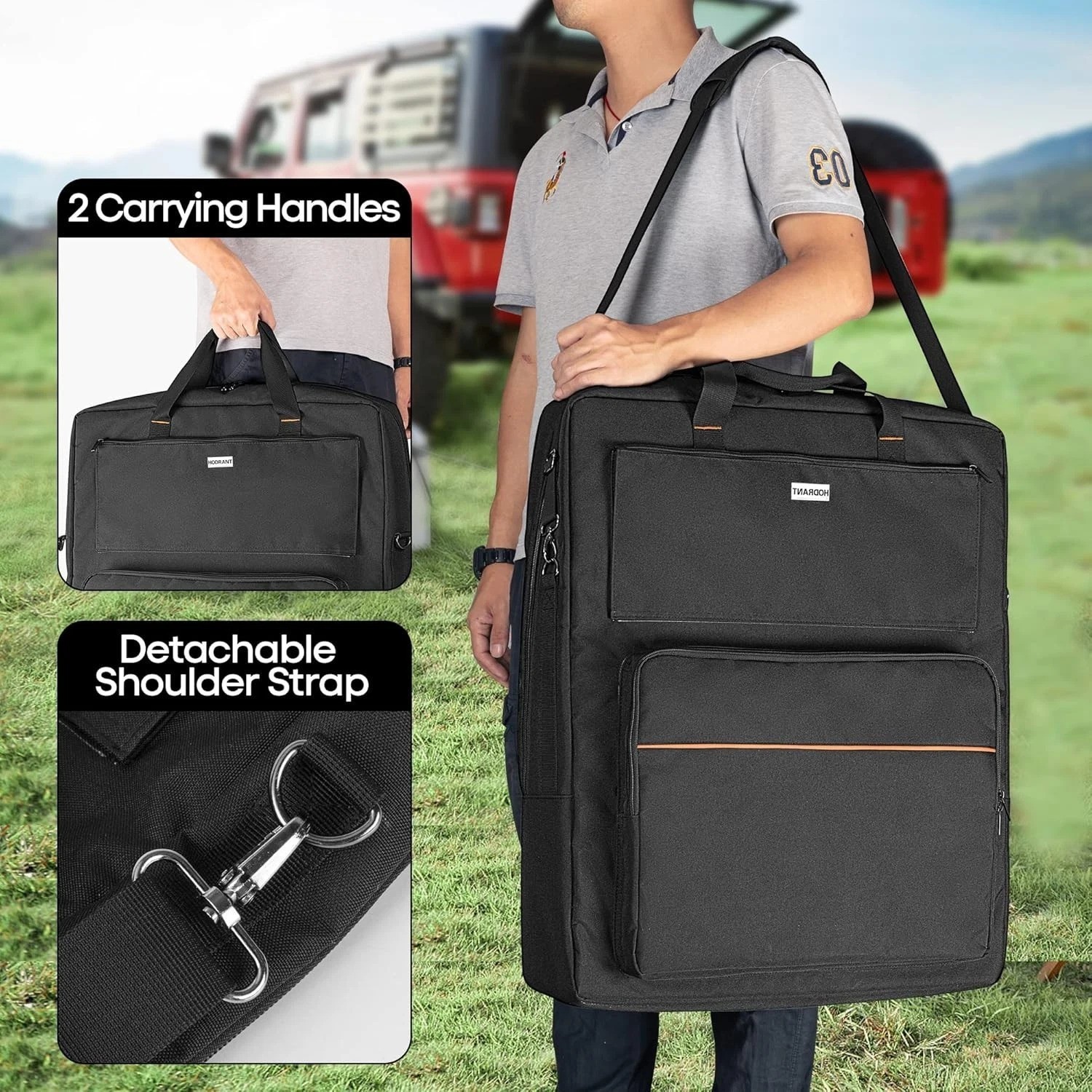 Solar Panel Storage Bag for Jackery SolarSaga 100W 200W with Padded Compartments