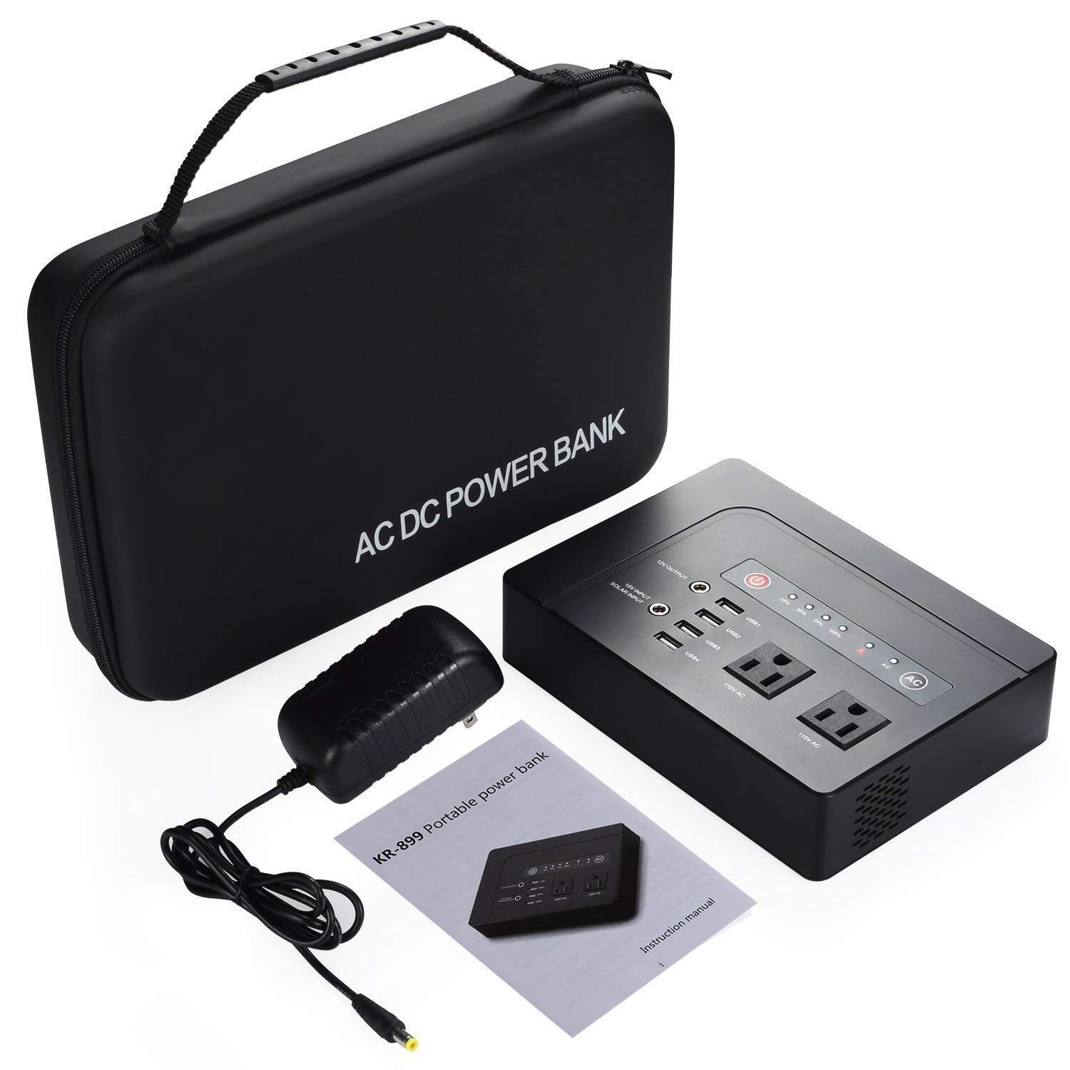 Powkey Portable Power Station 200W AC DC 146Wh Lithium Battery Solar Generator
