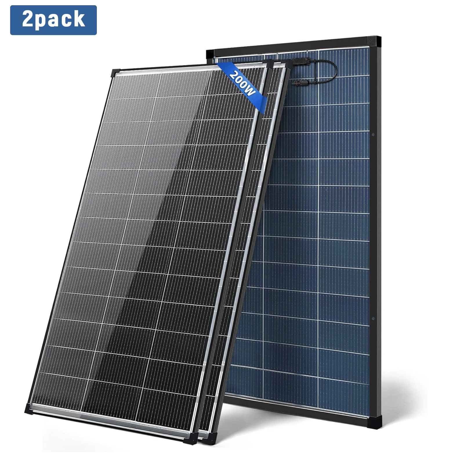 2-PACK 200W N-Type Bifacial PV Module 12V Trailer Home roof Battery Charger