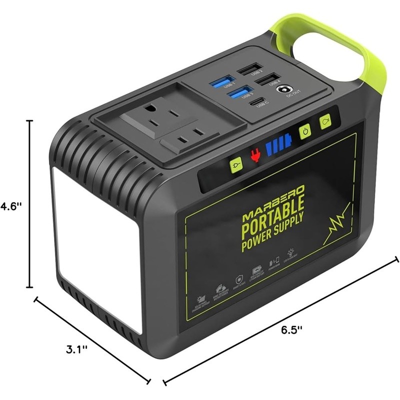 Portable Power Station 80W Multi-Output Solar Battery Charger Camping & Home New