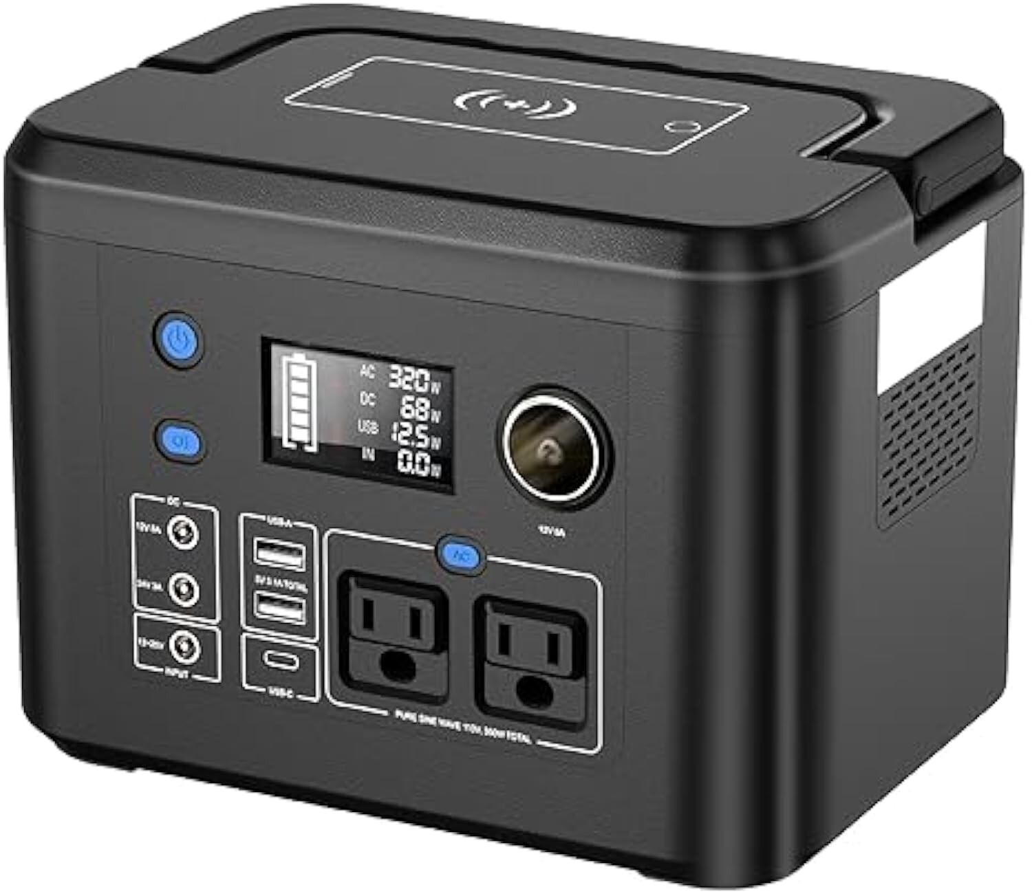 Open Box Powkey 350W Portable Solar Generator, 70000mAh with 60W Solar Panel