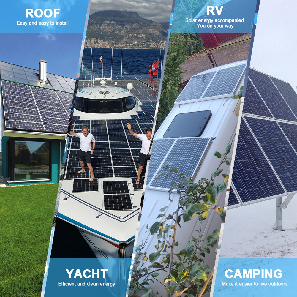 200W Watt Solar Panel Kit 12V Mono Solar Panels RV Marine Home Camping Off Grid