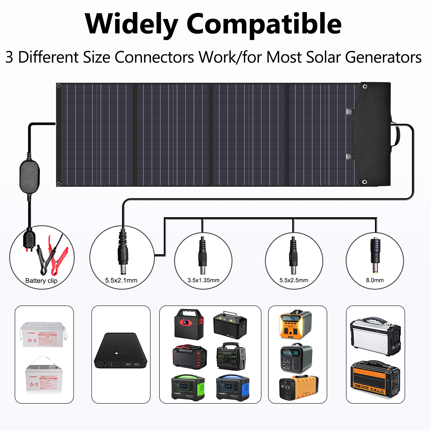 120W 200W 300W Solar Panel Monocrystalline Flexible Off Grid for Powerstation