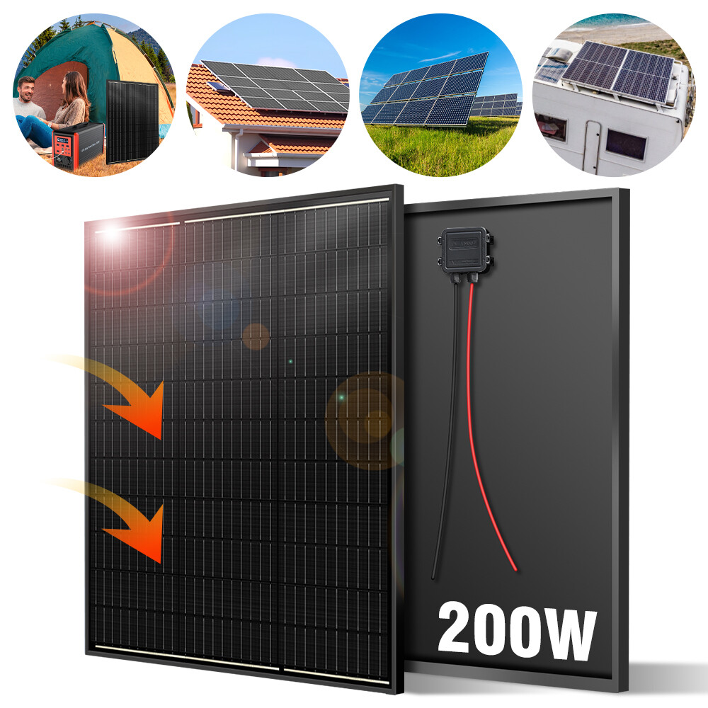 200W Watt 12V Mono Solar Panel Charging Battery Power Camp Off-Grid RV Home Boat