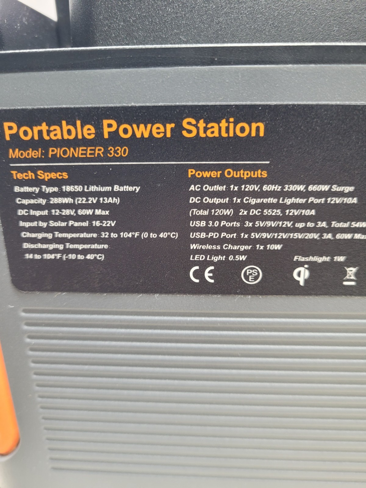 Baldr Pioneer 330 Portable Power Station (288Wh / 330W Rated) Backup Lithium Bat