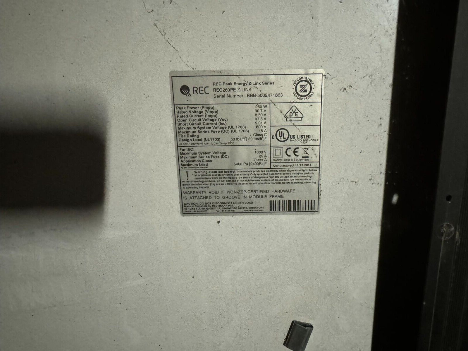 Test used solar panel 250 watt BLACK FRAME brand MIXed