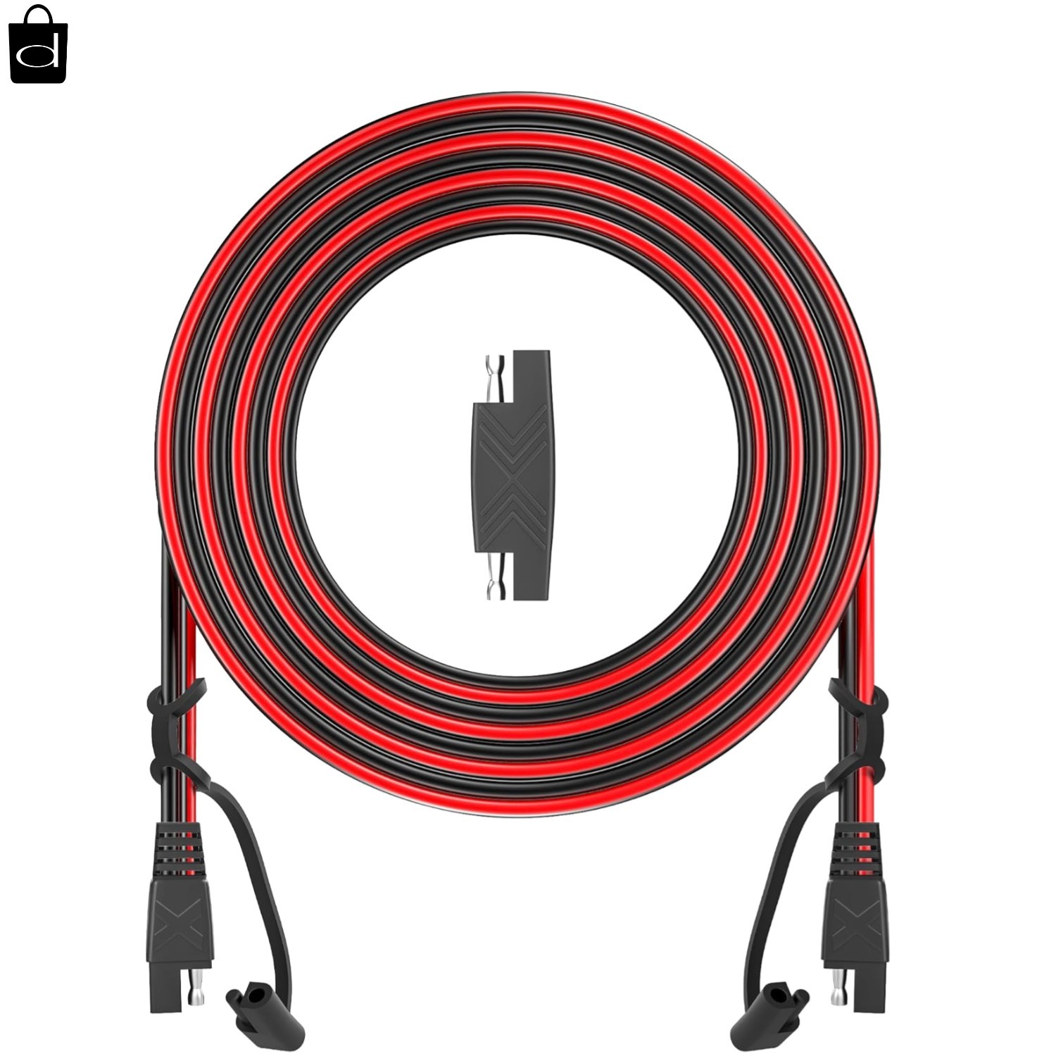 12FT Heavy-Duty SAE Extension Cable with Protection Cap – Dust & Water Resistant